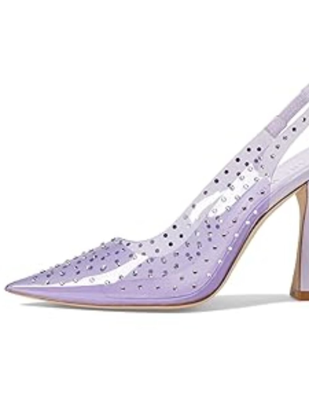 Stuart Weitzman Wisteria/Clear Glam Xcurve 100 Slingback Sandals 10